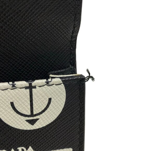 Auth PRADA - 2ZH068 Black White Saffiano Leather Shoulder Bag - Picture 9 of 16